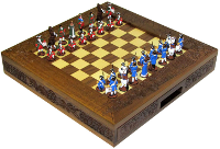 Шахматы исторические эксклюзивные с фигурами из олова "Полтава"