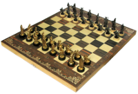 Шахматы исторические "Ледовое побоище" с фигурами из черненого цинкового сплава
