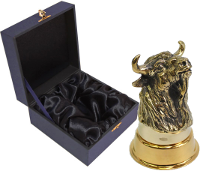 Стопка "Бык" (бронза) в подарочном коробе премиум