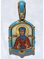 Нательная икона с образом Святой Марины и сюрпризом внутри (семейный портрет)