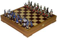 Шахматы исторические "Полтава" с окрашенным фигурами из олова