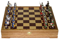 Шахматы исторические "Полтава" с окрашенным фигурами из олова (в комплекте с шашками)
