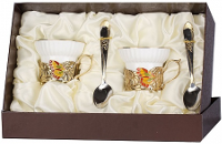 Набор фарфоровых чашек "Бабочки и цветы" (картонный короб)
