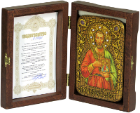Настольная икона "Святой мученик Евгений Севастийский"