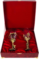 Набор бокалов для шампанского "Ангел и павлин" в подарочном коробе (бумвинил)