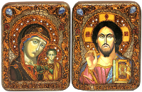 Иконы Казанской Божией Матери и Господа Вседержителя (венчальная пара)