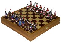 Шахматы исторические "Ватерлоо" с окрашенным фигурами из олова