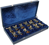 Набор из 12 бронзовых стопок-перевертышей в подарочном коробе премиум