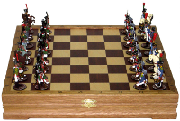 Шахматы исторические "Бородино" с окрашенным фигурами из олова (в комплекте с шашками)